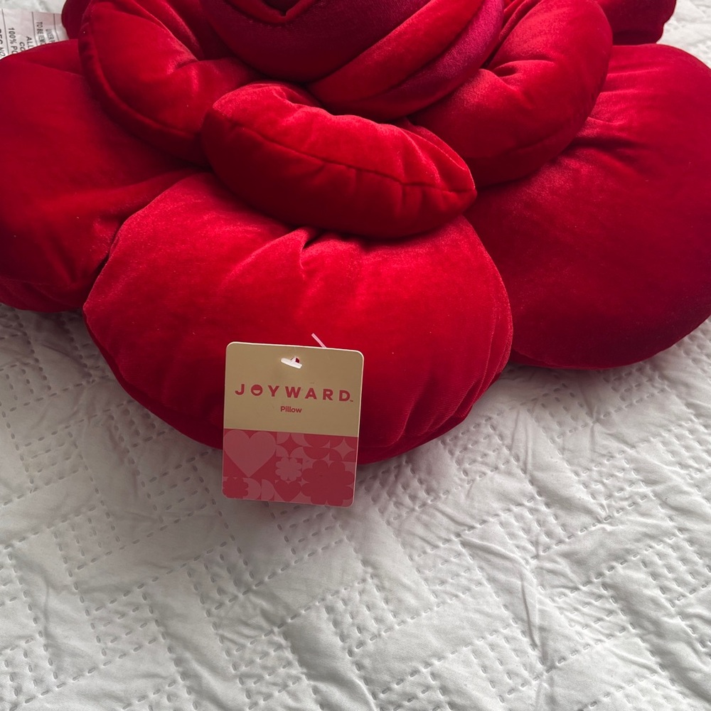 Joyward Red Flower Pillow - Picture 2 of 7